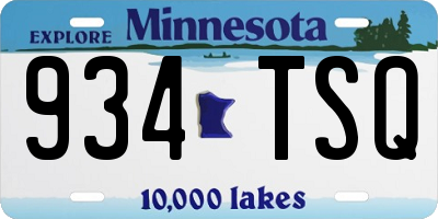 MN license plate 934TSQ