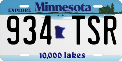 MN license plate 934TSR