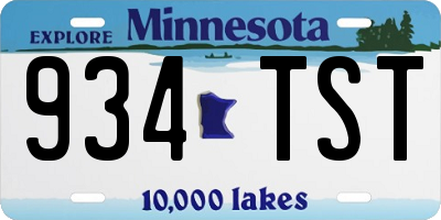 MN license plate 934TST