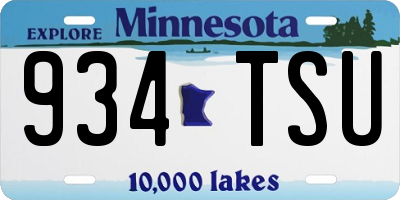 MN license plate 934TSU