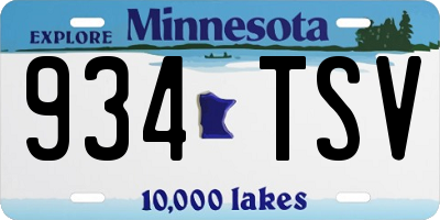 MN license plate 934TSV