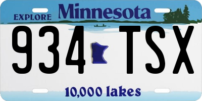 MN license plate 934TSX