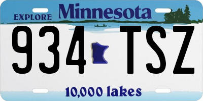 MN license plate 934TSZ