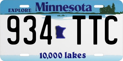 MN license plate 934TTC