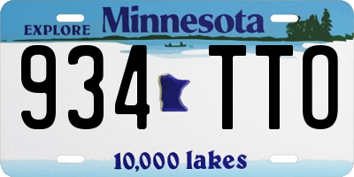 MN license plate 934TTO