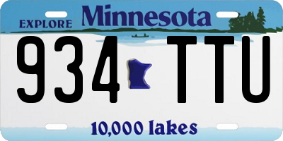 MN license plate 934TTU