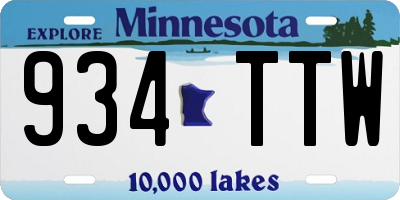 MN license plate 934TTW