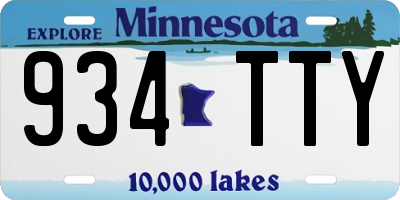 MN license plate 934TTY