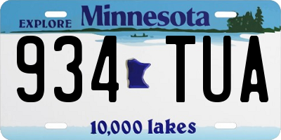 MN license plate 934TUA