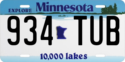 MN license plate 934TUB