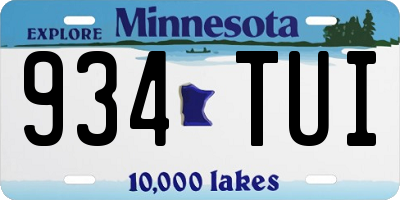 MN license plate 934TUI