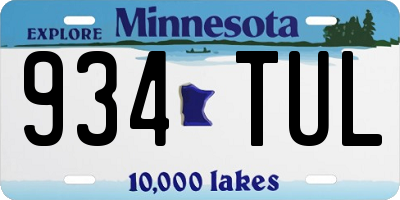 MN license plate 934TUL