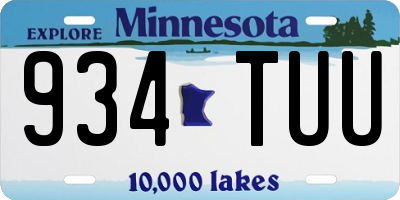 MN license plate 934TUU