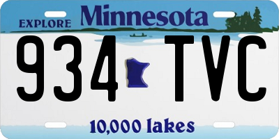MN license plate 934TVC