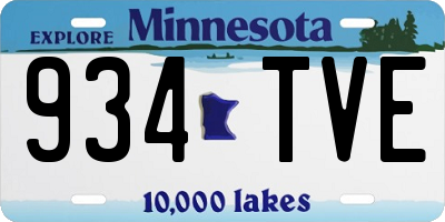 MN license plate 934TVE