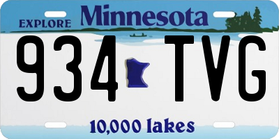 MN license plate 934TVG