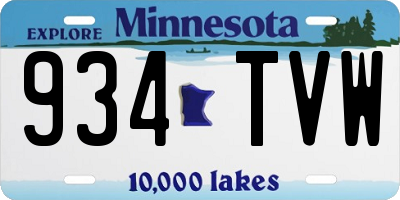 MN license plate 934TVW