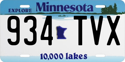 MN license plate 934TVX
