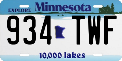 MN license plate 934TWF