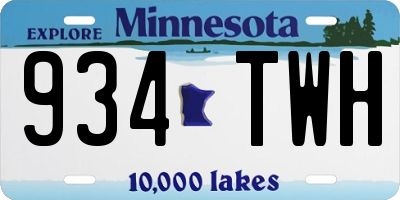MN license plate 934TWH