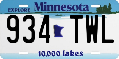MN license plate 934TWL