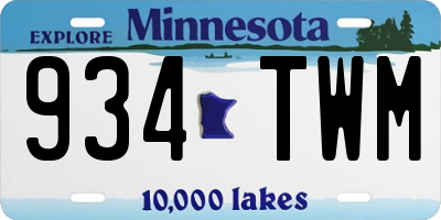 MN license plate 934TWM