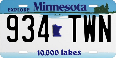 MN license plate 934TWN