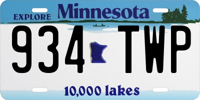 MN license plate 934TWP