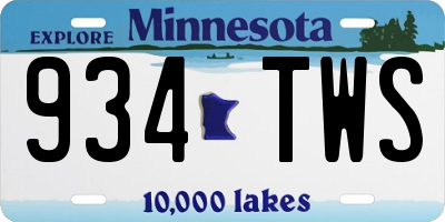 MN license plate 934TWS