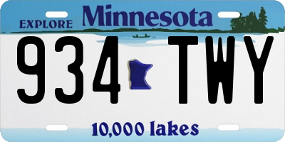 MN license plate 934TWY