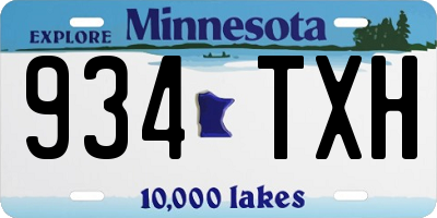 MN license plate 934TXH