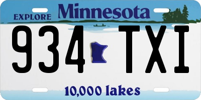 MN license plate 934TXI