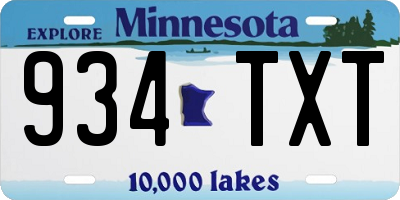 MN license plate 934TXT