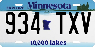MN license plate 934TXV