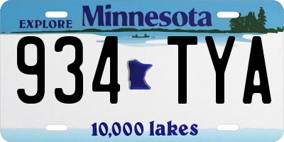MN license plate 934TYA