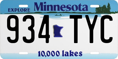 MN license plate 934TYC