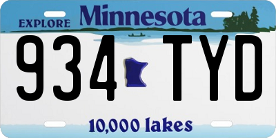 MN license plate 934TYD