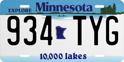 MN license plate 934TYG