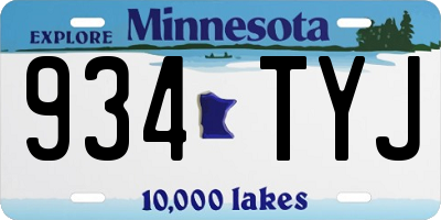 MN license plate 934TYJ