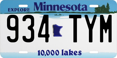 MN license plate 934TYM
