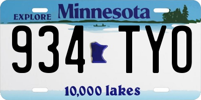 MN license plate 934TYO
