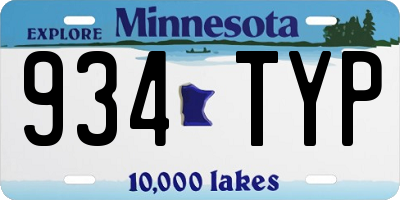 MN license plate 934TYP