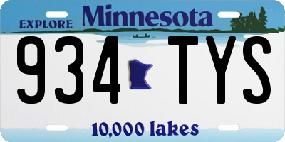 MN license plate 934TYS