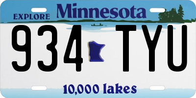 MN license plate 934TYU