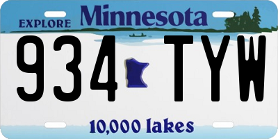 MN license plate 934TYW