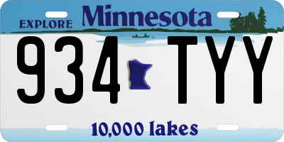 MN license plate 934TYY