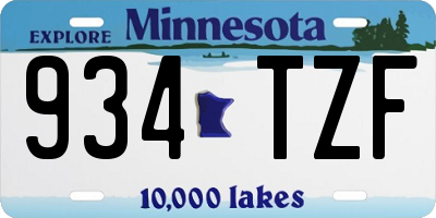 MN license plate 934TZF