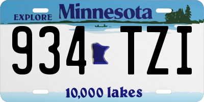 MN license plate 934TZI