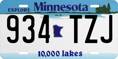 MN license plate 934TZJ