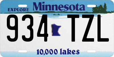 MN license plate 934TZL